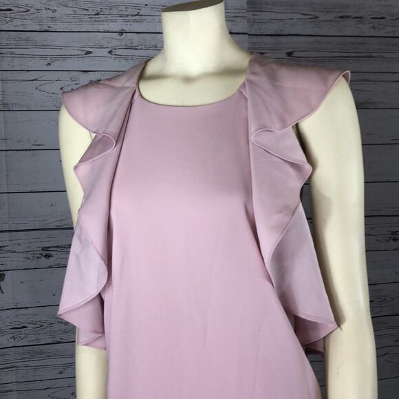 BCBGMAXAZRIA Jenni Ruffle-Shoulder sleevless cut out Dress size medium - Picture 9 of 12